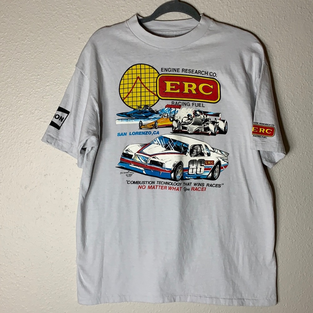 VINTAGE 80’s Hanes beefy ERC Racing Fuel Champion USA RARE graphic T-Shirt Sz XL